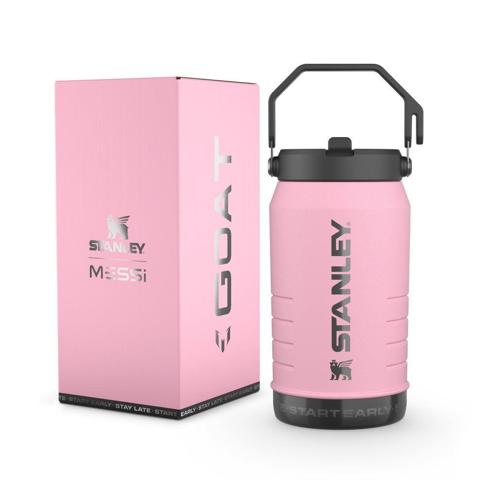 Messi x Stanley IceFlow Flip Straw Jug 64 oz GOAT Collection – Extra Large Insulated Jug for Sports and Hydration