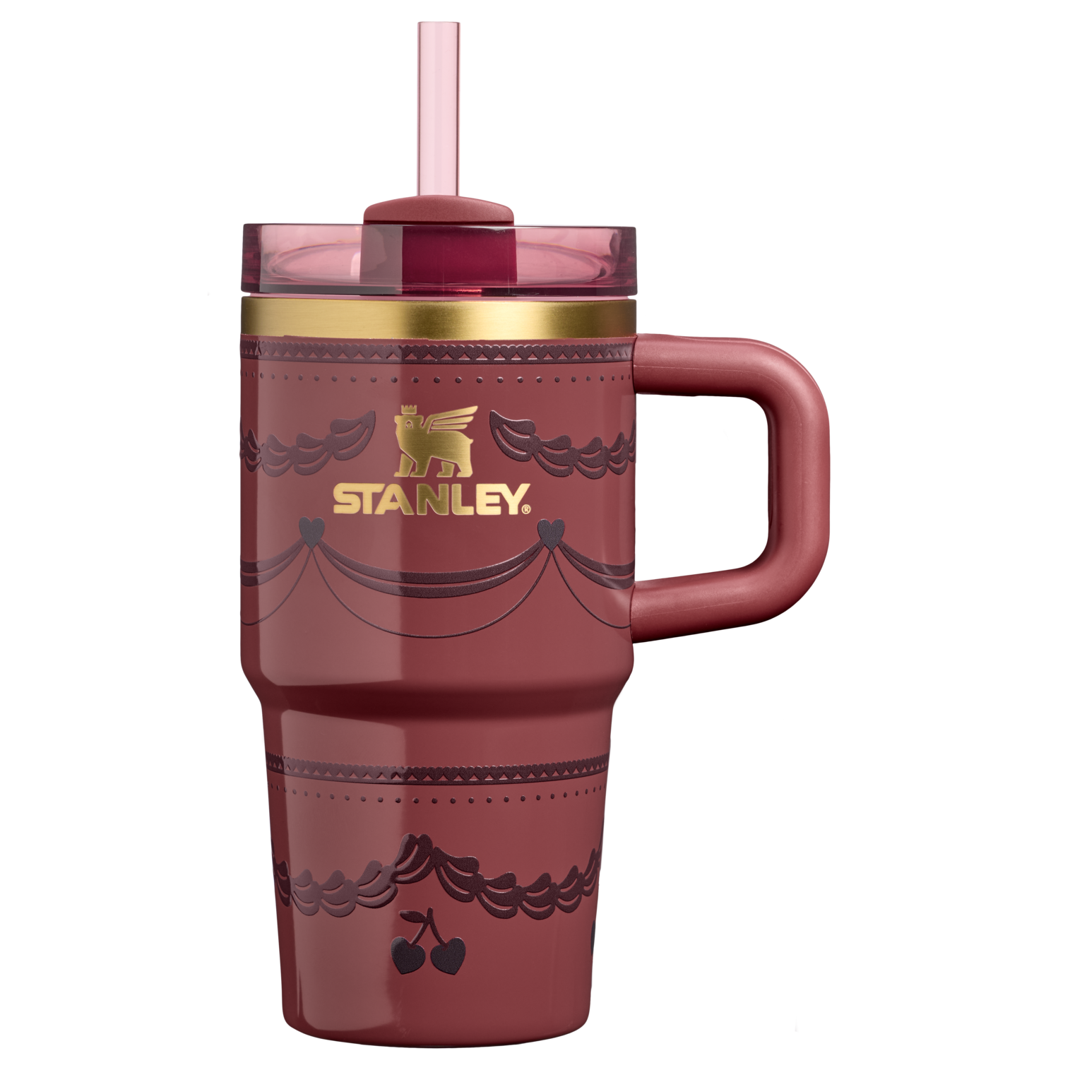 Stanley Quencher H2.0 FlowState Tumbler 20 oz – Valentine's Day Gift Insulated Water Cup for Women