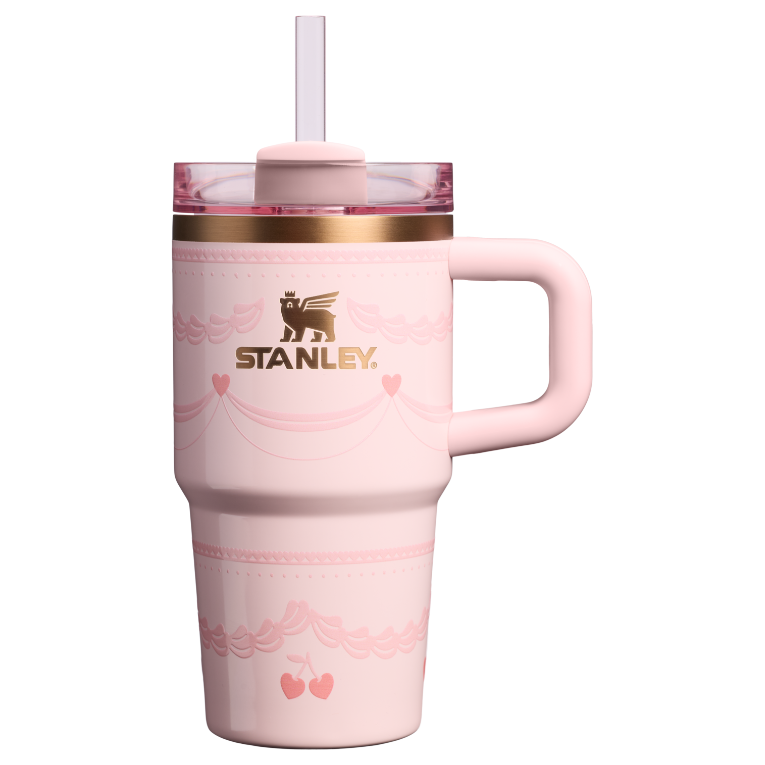 Stanley Quencher H2.0 FlowState Tumbler 20 oz – Valentine's Day Gift Insulated Water Cup for Women