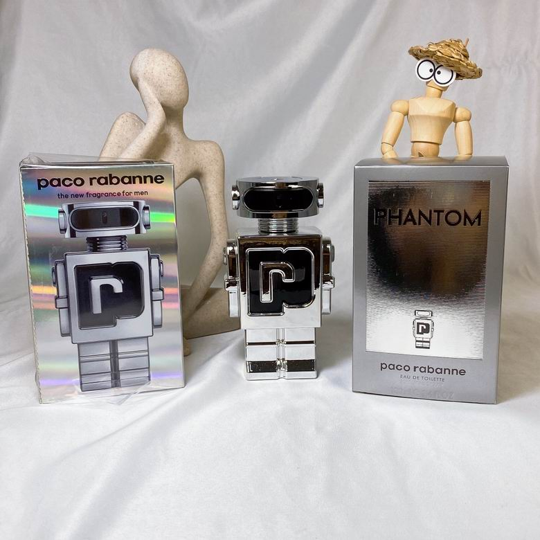 Paco Rabanne Phantom silver robot bottle close-up