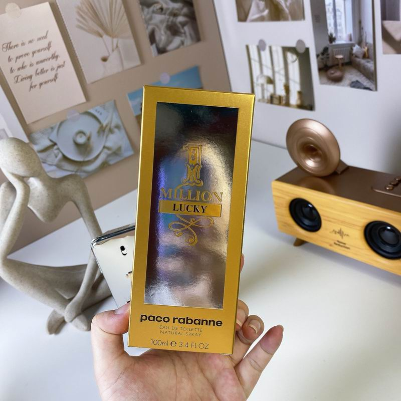 Paco Rabanne 1 Million Lucky gold box back with ingredients